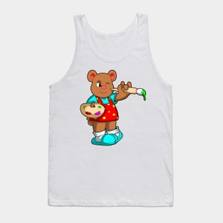 Bear as Painter with Brush & Paint Tank Top